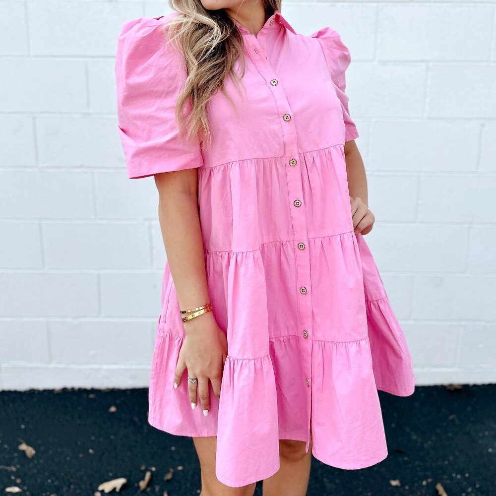 Pink Fully Buttoned dress